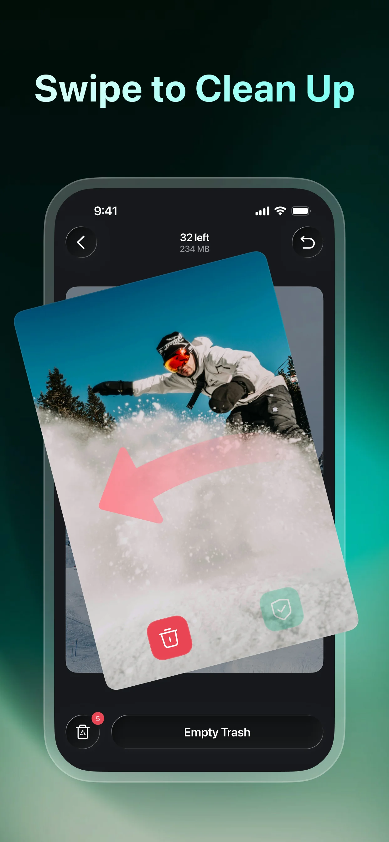 Swipe to clean up photos in Fancy Cleaner