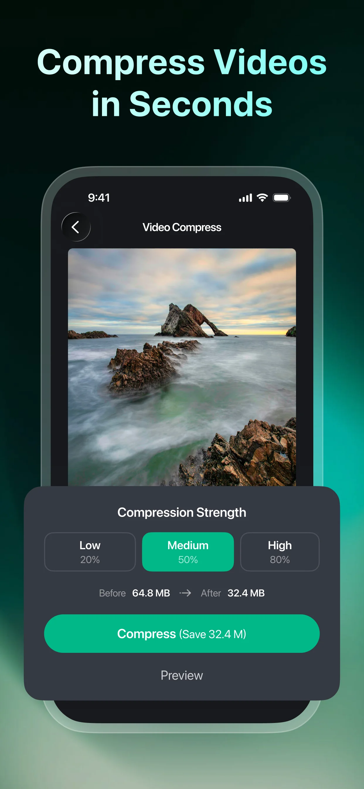 Compress videos in Fancy Cleaner