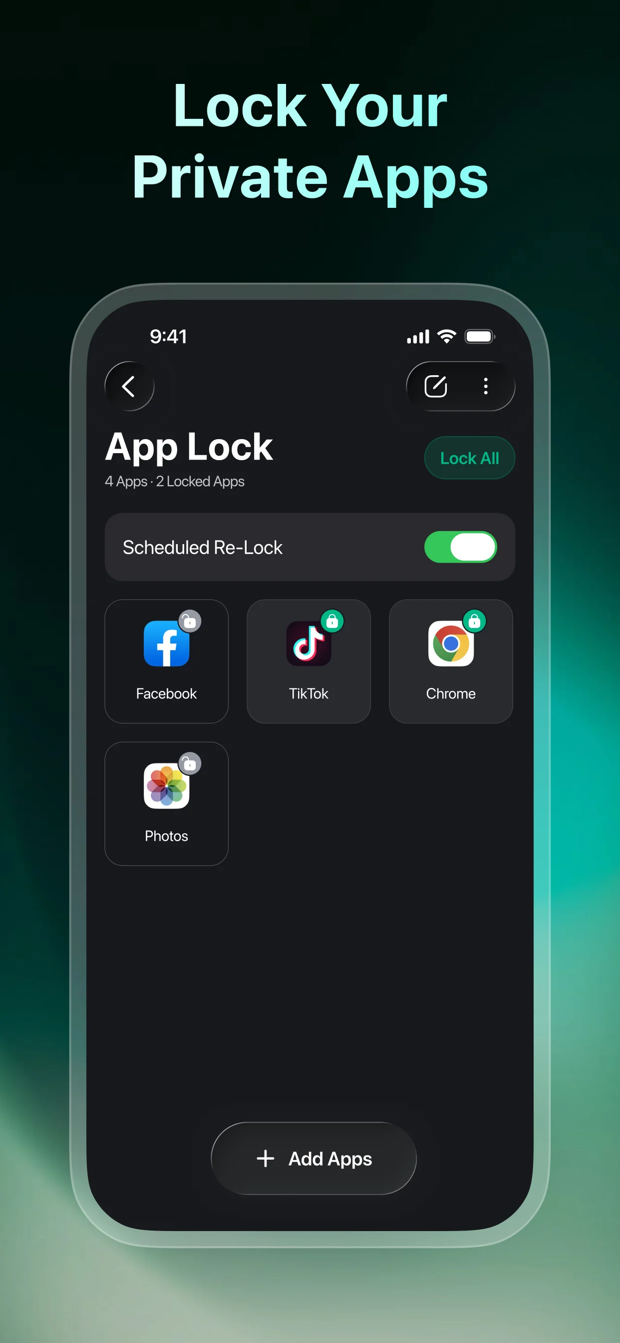 Lock private apps in Fancy Cleaner